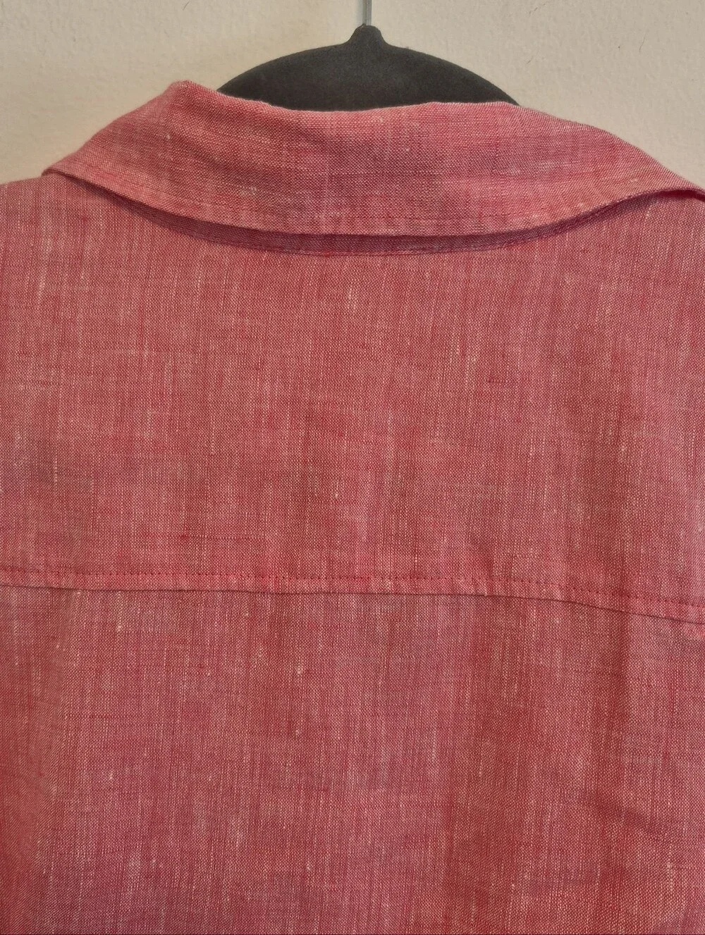 Hinson Wu 100% Linen Button Up Shirt Coral Pink Luxe Linen Women's Sz 10 - Picture 7 of 12